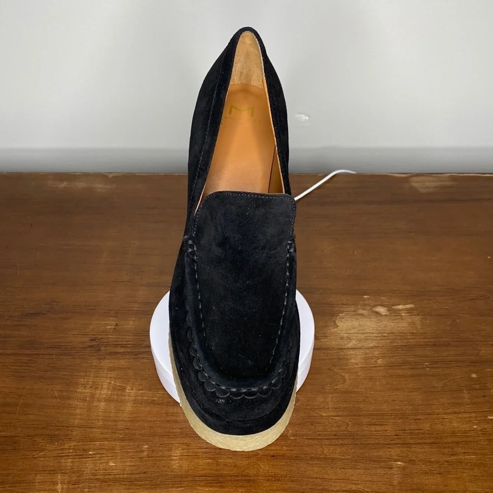 Marc Fisher Black Suede Lina Platform Loafer New Size 9